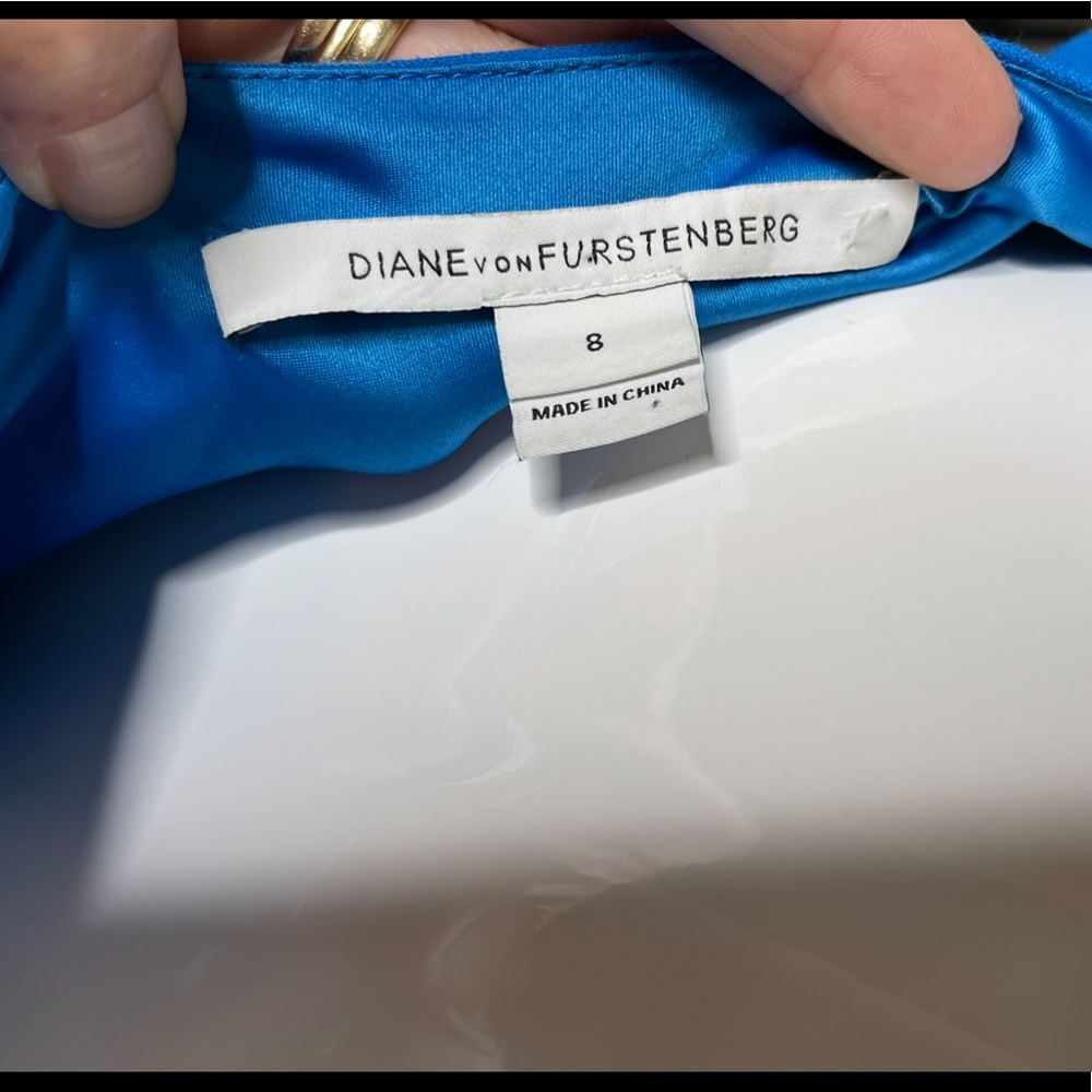 DVF Jori Dress Size 8 Career Ponte Ruched Slimming - Picture 7 of 15